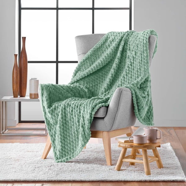 Coperta verde chiaro in microflanella 125x150 cm Mini Frosty – douceur d'intérieur-image-2