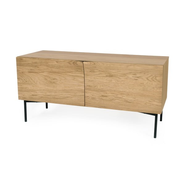 Cassettiera marrone con decoro in rovere , 65 x 120 cm Flop - Woodman-image-1