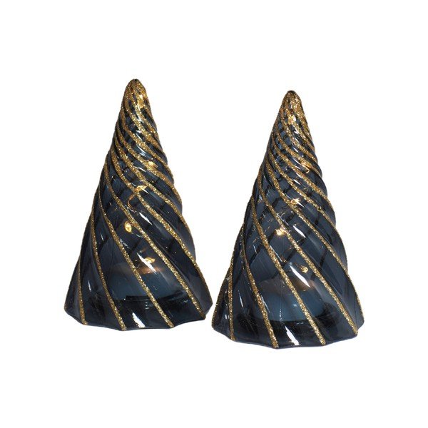 Decorazioni luminose in set nere con alimentazione a batteria 2 pz ø 6 cm Vilma Tree – Sirius