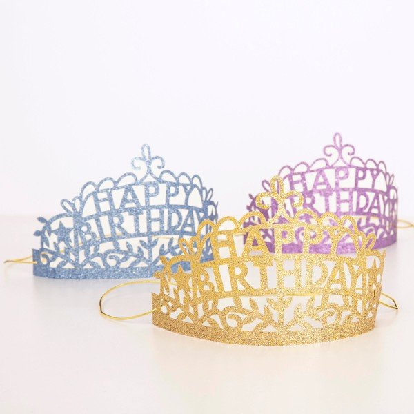Corone di carta in set da 8 Happy Birthday - Meri Meri-image-3