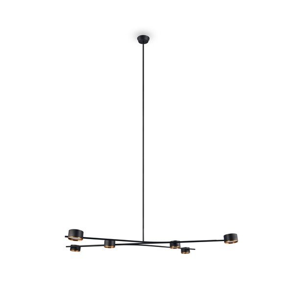 Lampadario nero in metallo Coda – Trio Select