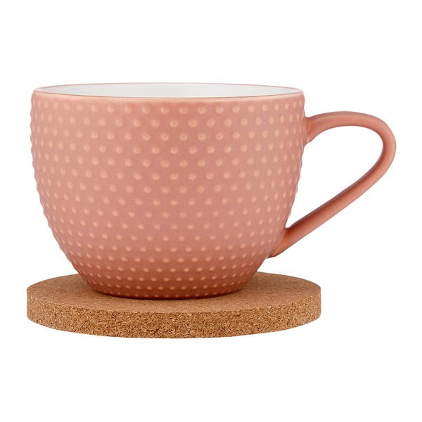 Tazza in porcellana rosa con piattino 350 ml Abode - Ladelle