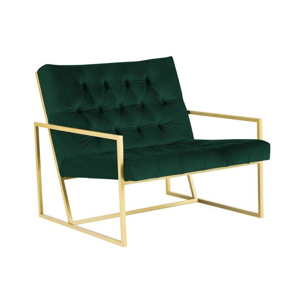 Poltrona verde con design dorato Bono - Mazzini Sofas