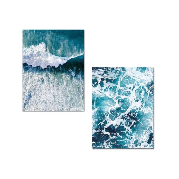 Set di 2 quadri Waves - Onno