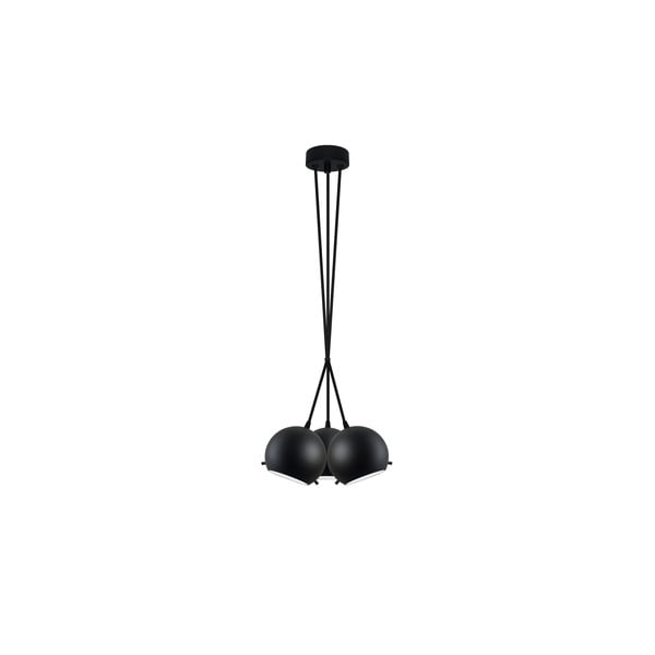 Lampada a sospensione tripla nera MYOO Elementare Teo Matte - Sotto Luce