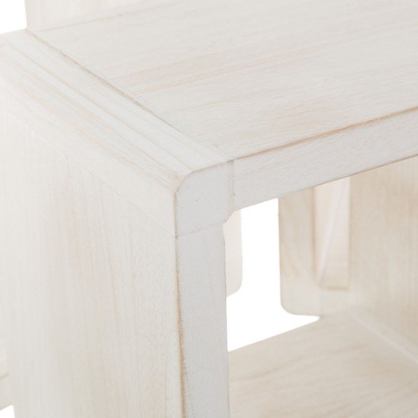 Mensole bianche in set di 3 pezzi in legno massiccio di pavlovnia - Casa Selección-image-2