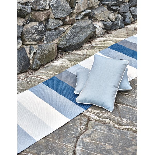 Passatoia da interno/esterno blu/color crema 70x300 cm Molly Ocean Grey – Pappelina-image-2