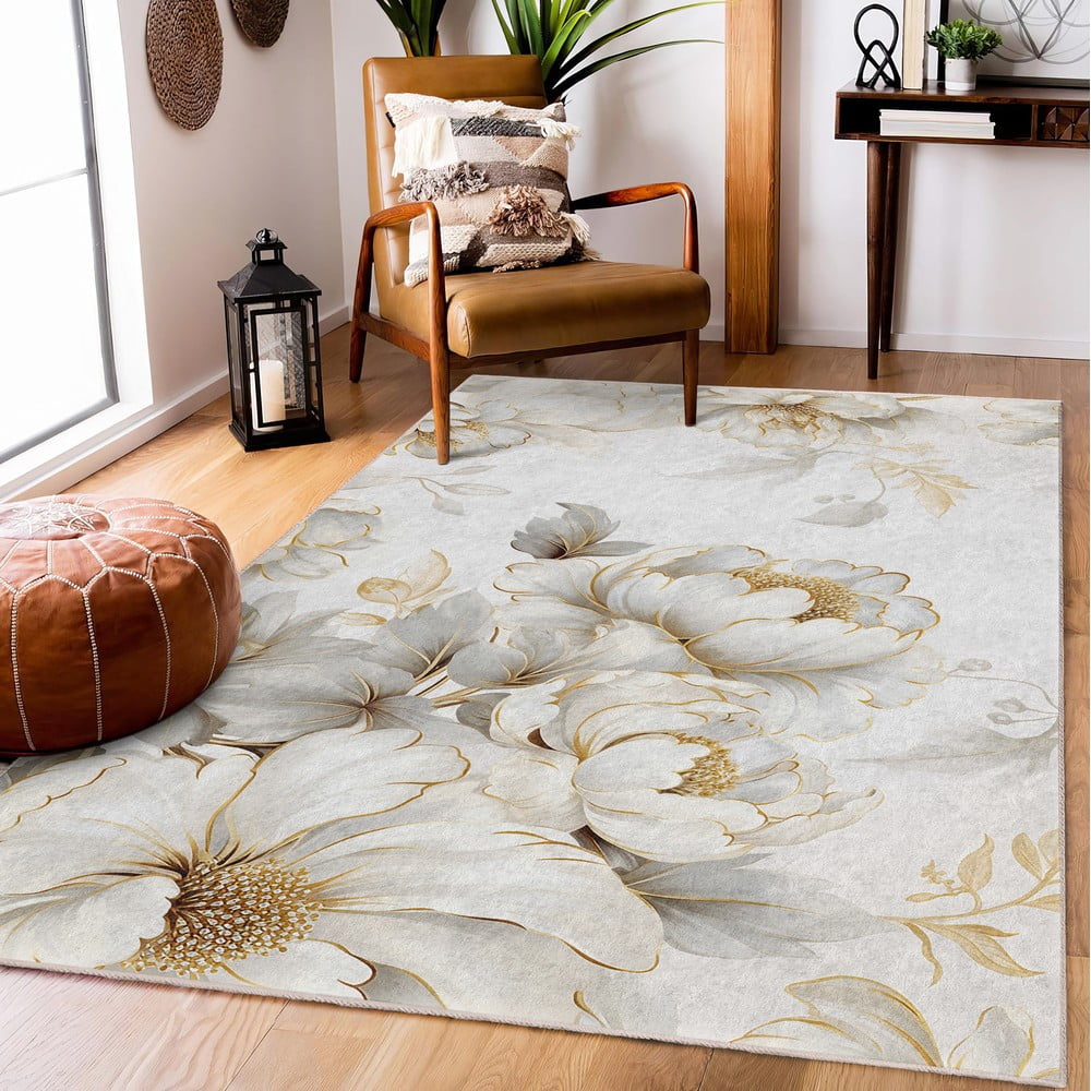 Lahome Tappetto Lavabile Per Ingresso/Cucina - 45x13 Cm - Beige Con Nappe - Stile Boho