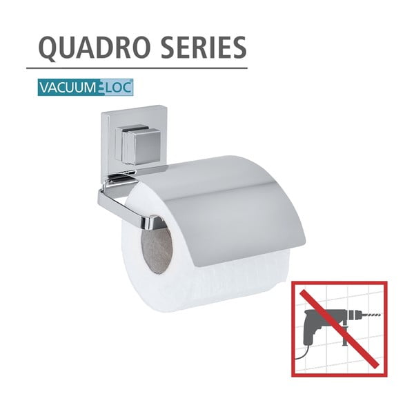 Porta carta igienica autoportante Vacuum-Loc, 14 x 13 cm Quadro - Wenko-image-4