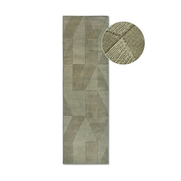 Passatoia verde in lana tessuta a mano 80x250 cm Ursule - Villeroy&Boch