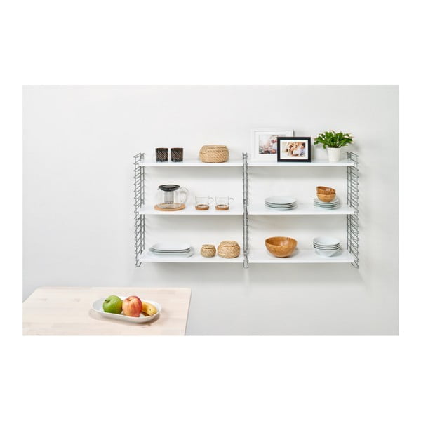 Scaffale a 3 piani con ripiani bianchi, larghezza 70 cm Libro - Metaltex-image-2