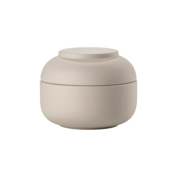 Organizer da bagno beige in gres per dischetti di cotone Sensu – Zone