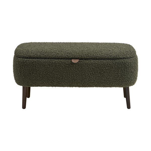 Panchina verde con rivestimento in bouclé Harlow – House Nordic