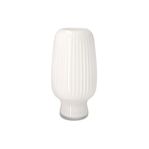 Vaso bianco in vetro (altezza totale 31,5 cm) Cuneo – Villa Collection