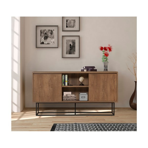 Credenza colore naturale in noce 140x72 cm Rodez - Kalune Design-image-1