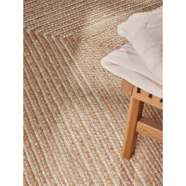 Tappeto di colore naturale/colore naturale chiaro in iuta reversibile/tessuto a mano 120x170 cm Juno – Hanse Home-image-2
