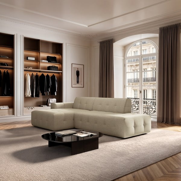 Divano angolare beige (con penisola a sinistra e chaise lounge) Tuil – Rodier-image-1