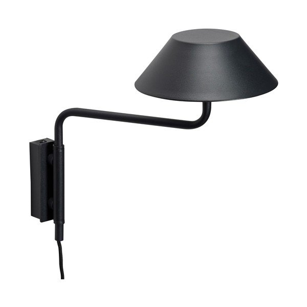 Lampada da parete LED nera in metallo con alimentazione a corrente con intensità regolabile ø 30 cm Cover – Hübsch