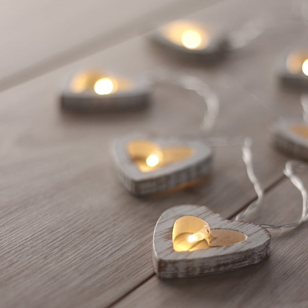 Catena luminosa LED a forma di cuore, 10 luci, lunghezza 1,65 m - DecoKing-image-1