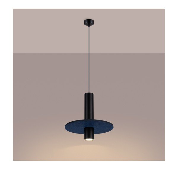 Lampadario blu scuro/beige in metallo ø 30 cm Olisa – Sollux-image-4