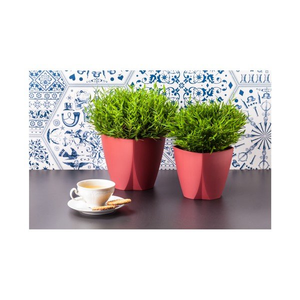 Vaso Camay rosso, ø 16 cm - Plastia-image-1