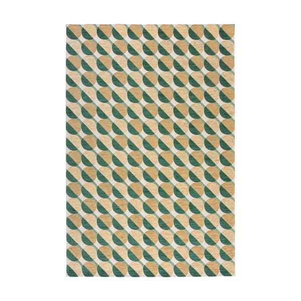 Tappeto giallo-verde 155x230 cm Carlos Circle Geo - Flair Rugs