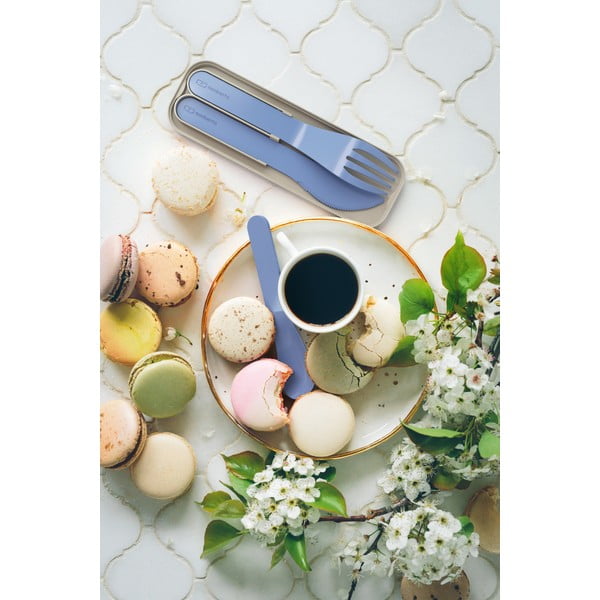 Set di 3 pezzi di posate da viaggio Pocket blu - Monbento-image-1