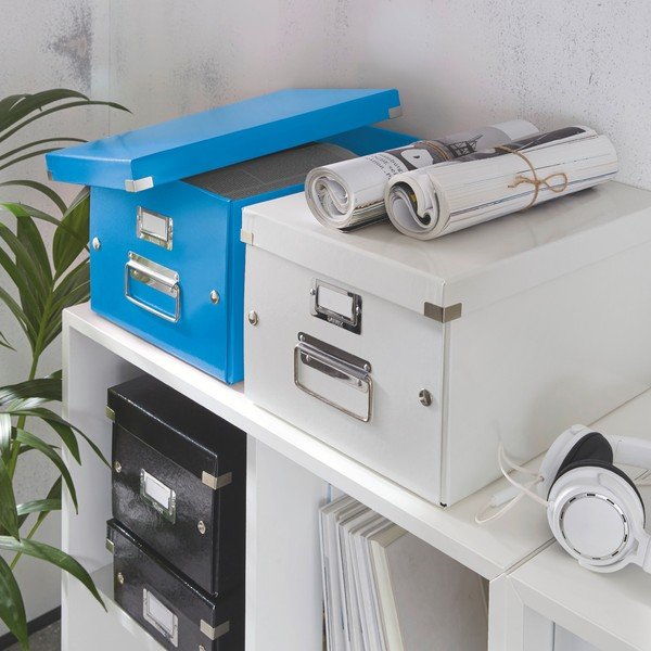 Scatola di cartone blu con coperchio 28x37x20 cm Click&Store - Leitz-image-1