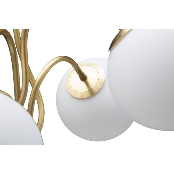 Lampada da tavolo bianca/dorata con paralume in vetro (altezza totale 74 cm) Glamy – Mauro Ferretti-image-1