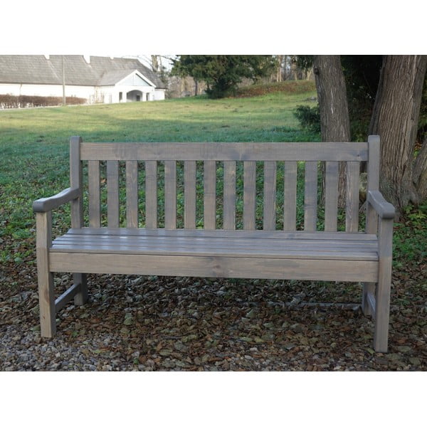 Panchina da giardino in legno grigio London - Rojaplast-image-4