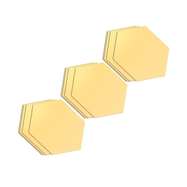 Set di adesivi da parete 12 pezzi 17x20 cm Hexagons Gold - Ambiance-image-2