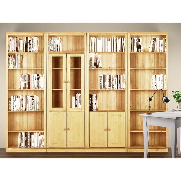 Libreria in legno di pino di colore naturale 296x223 cm Anita - Støraa-image-1
