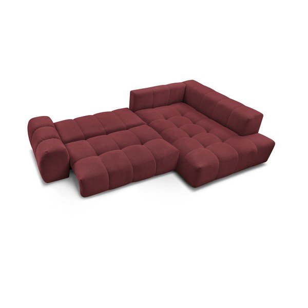 Divano angolare burgundy allungabile e con contenitore (penisola a destra/a L) con rivestimento in ciniglia Everest – Bobochic Paris-image-4