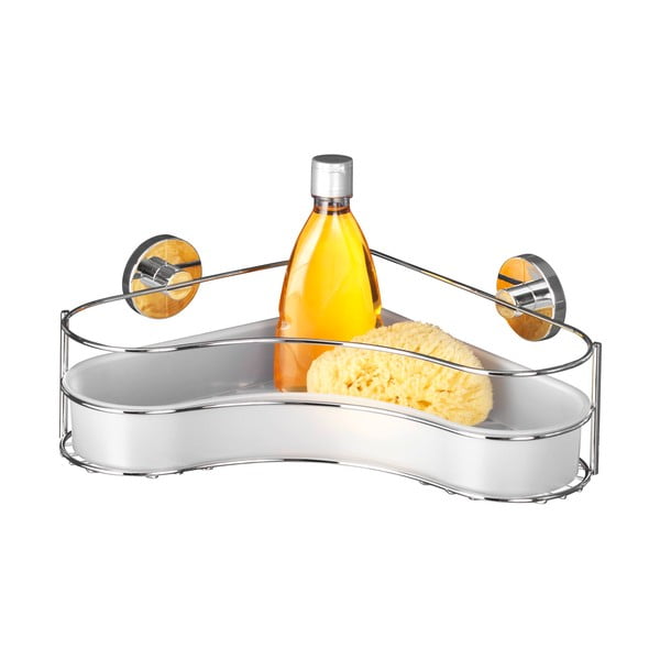 Samodržící rohová polička s miskou Wenko Vacuum-Loc Milazzo, nosnost až 33 kg