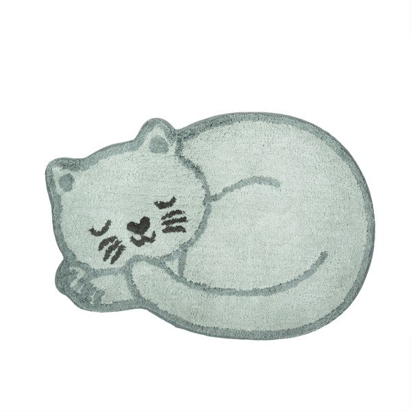 Tappeto per bambini azzurro in cotone 43x60 cm Sleeping Cat – Sass & Belle