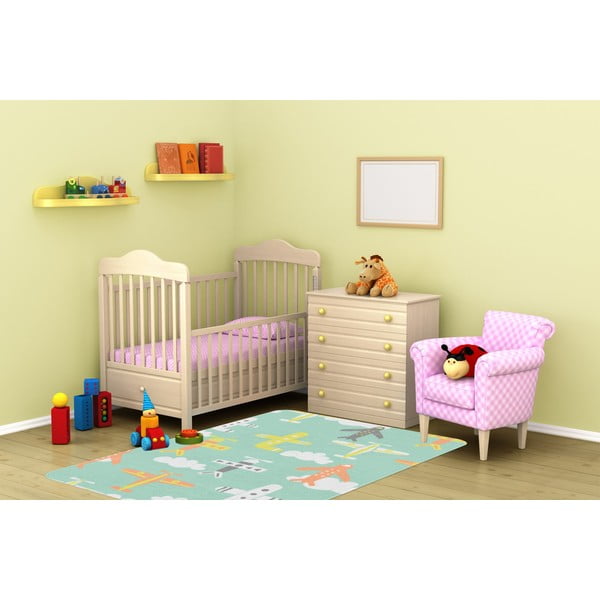 Tappeto per bambini verde chiaro 100x140 cm Happy Plains - Oyo Concept-image-2