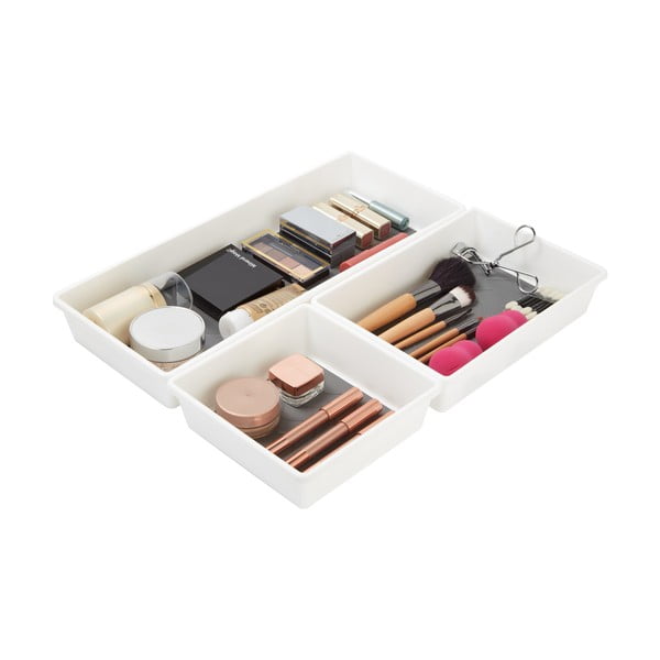 Set di 3 scomparti antiscivolo grigi e bianchi - Addis-image-2