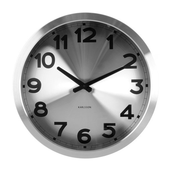 Hodiny Present Time Silver Numbers
