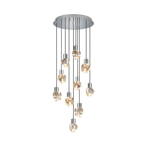 Lampadario LED argentato con paralume in vetro ø 51,5 cm Verano – Trio Select-image-2