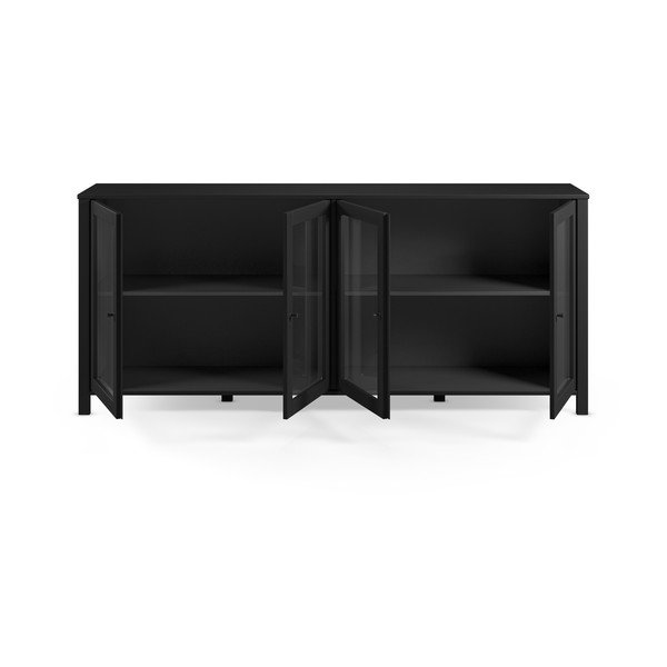 Vetrina nera in pino massiccio 186x80x40 cm Alessandra – Marckeric-image-3