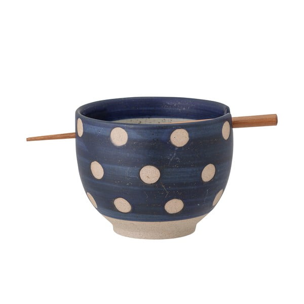 Ciotola in gres blu con bacchette , ø 13 cm Masami - Bloomingville-image-2