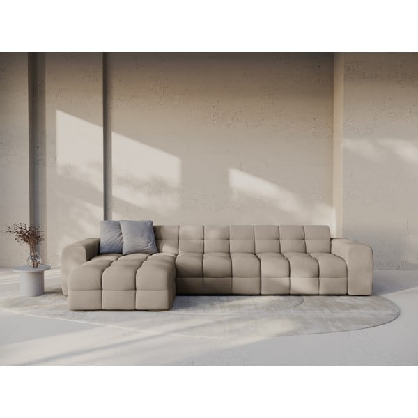 Divano angolare marrone (con penisola a sinistra/con chaise lounge) Kendal – Micadoni -image-1