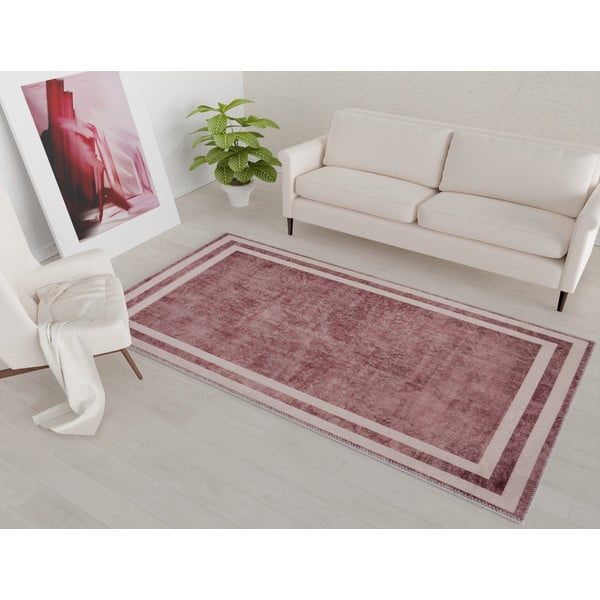 Tappeto lavabile rosso 180x120 cm - Vitaus-image-1