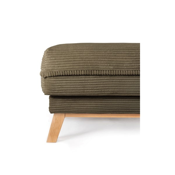 Poggiapiedi verde con rivestimento in velluto a coste Tori – Bonami Selection-image-3