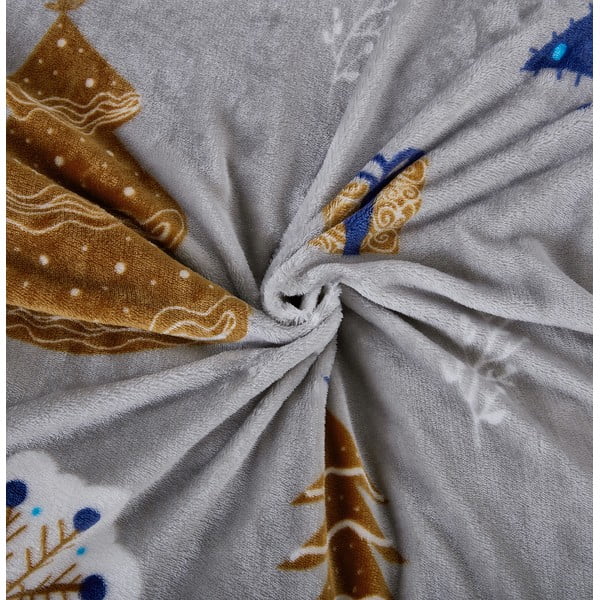 Biancheria da letto grigia in micropile per letto singolo 140x200 cm Natale – My House-image-1