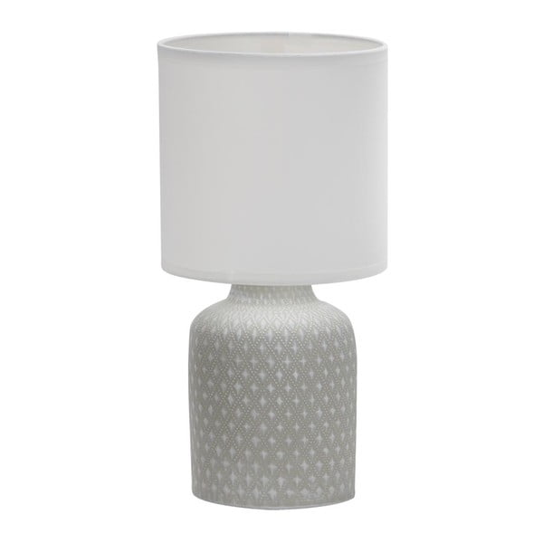 Lampada da tavolo grigia con paralume in tessuto (altezza 32 cm) Iner - Candellux Lighting