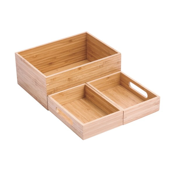 Organizer da bagno di colore naturale in bambù per cosmetici Isalys – MSV-image-2