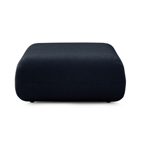 Pouf in velluto a coste blu scuro Lecomte - Bobochic Paris
