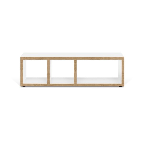 Mobile TV bianco con bordo in legno 150x45 cm Berlin - TemaHome