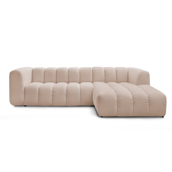 Divano angolare beige (penisola a destra/chaise lounge) Talia – Bobochic Paris